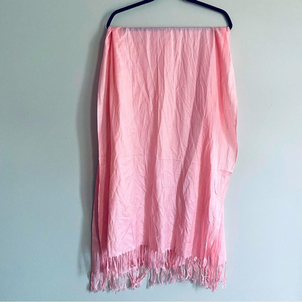 Pashmina Light Pink Scarf Shawl with Tassels 74 in long 29 in wide NWT